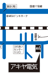 埼玉県鴻巣市アキヤ電気株式会社の地図